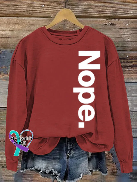 Nope Art Print Casual Sweatshirt Red / S
