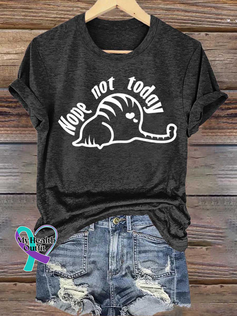 Nope Not Today Cat T-shirt Black / S