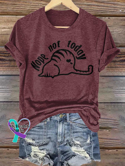 Nope Not Today Cat T-shirt Red / S