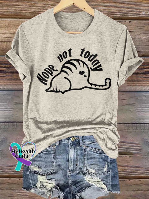Nope Not Today Cat T-shirt Sand / S