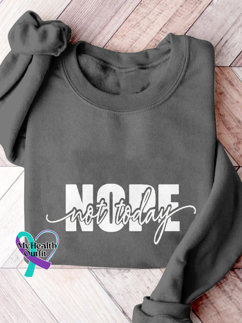Nope Not Today Print Casual Sweatshirt Grey / S