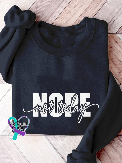 Nope Not Today Print Casual Sweatshirt Navyblue / S
