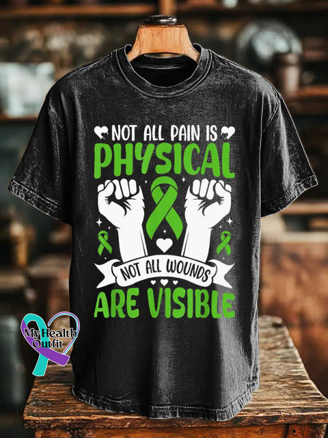 NOT ALL PAIN IS PHYSICAL NOT ALL WOUNDS ARE VISIBLE Mental Health Awareness T-shirt Black / S
