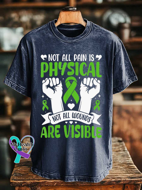 NOT ALL PAIN IS PHYSICAL NOT ALL WOUNDS ARE VISIBLE Mental Health Awareness T-shirt Blue / S