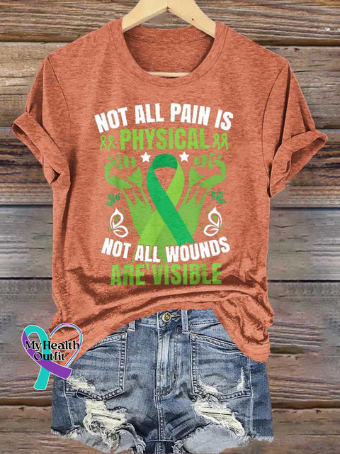 NOT ALL PAIN IS PHYSICAL NOT ALL WOUNDS ARE VISIBLE Mental Health Awareness T-shirt Orange / S