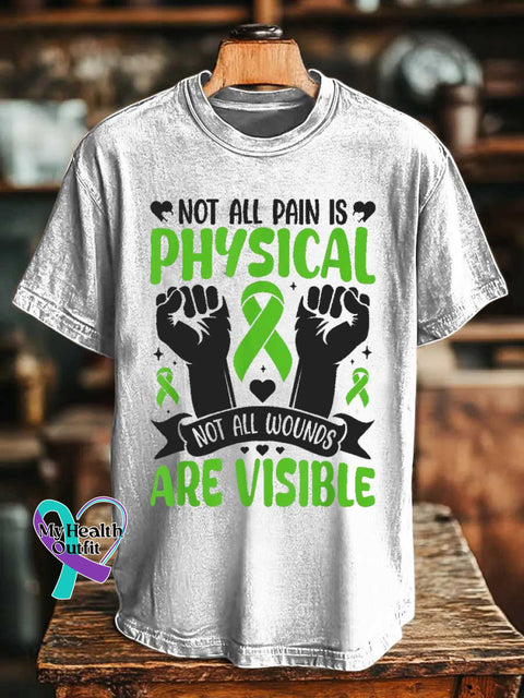 NOT ALL PAIN IS PHYSICAL NOT ALL WOUNDS ARE VISIBLE Mental Health Awareness T-shirt White / S