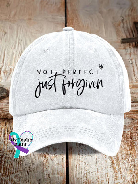 Not Perfect Just Forgiven Baseball Cap White / Onesize