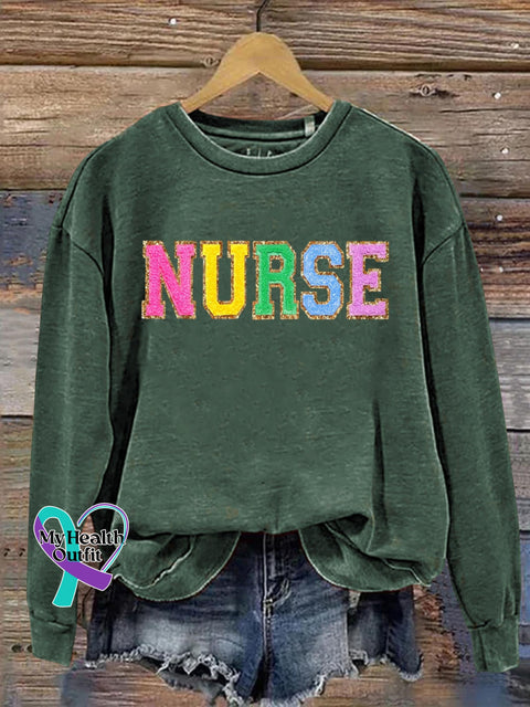 Nurse Art Print Pattern Casual Sweatshirt Green / S
