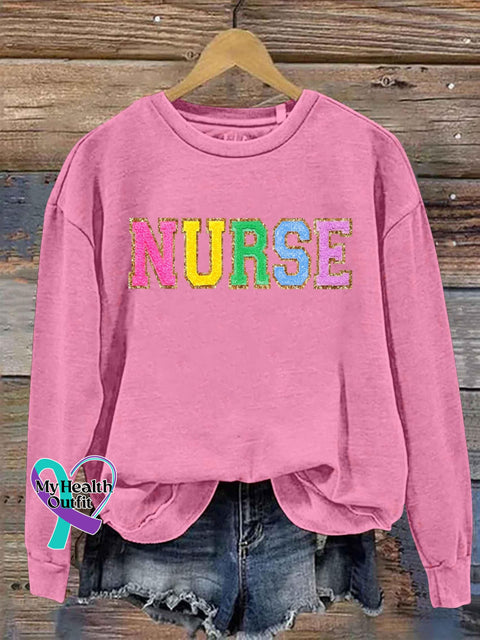 Nurse Art Print Pattern Casual Sweatshirt Pink / S