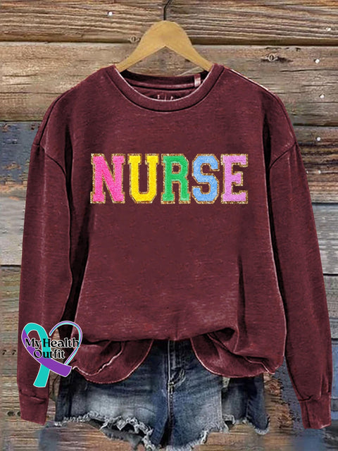 Nurse Art Print Pattern Casual Sweatshirt Red / S