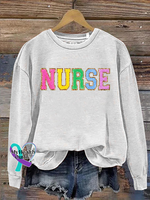 Nurse Art Print Pattern Casual Sweatshirt White / S