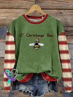 O’ Christmas Bee Print Casual Sweatshirt Multicolor / S