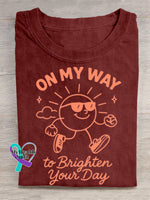 On My Way To Bright Your Day Art Print T-shirt Red / S