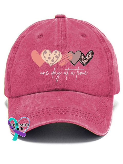 One Day At A Time Casual Baseball Cap Fuchsia / One-Size