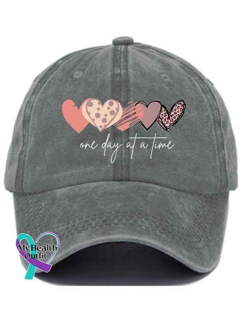 One Day At A Time Casual Baseball Cap Grey / One-Size