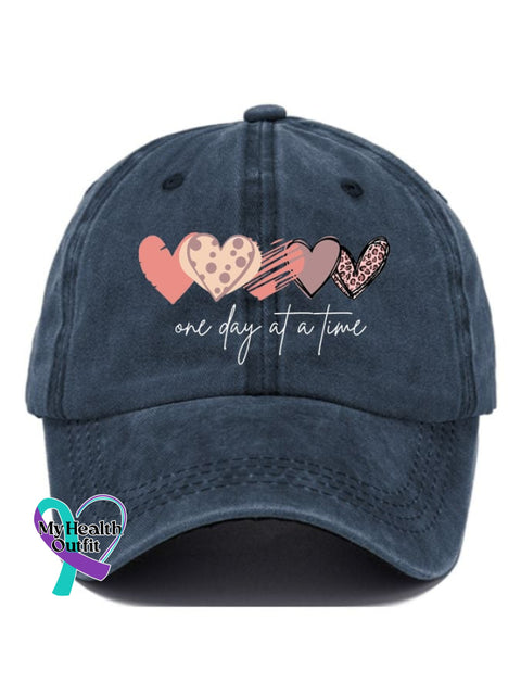 One Day At A Time Casual Baseball Cap Navy / One-Size