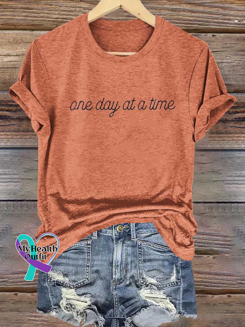 One Day At A Time Mental Health Awareness T-shirt Orange / S