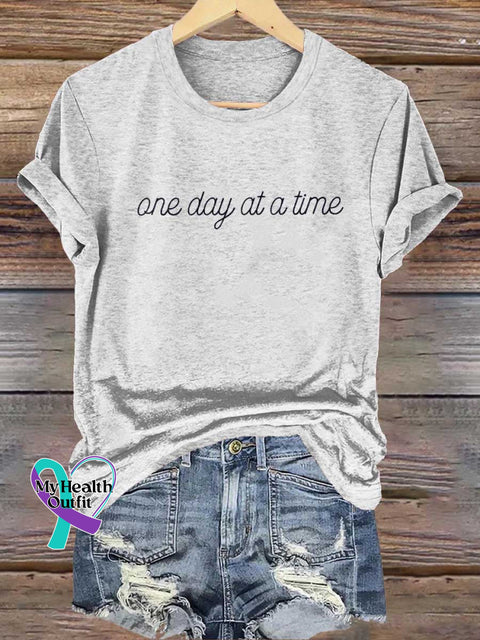 One Day At A Time Mental Health Awareness T-shirt White / S