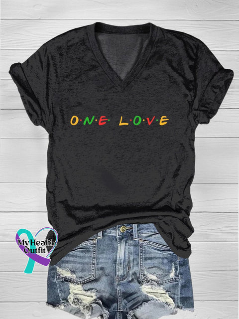 One Love Reggae Retro Casual T-Shirt Black / S