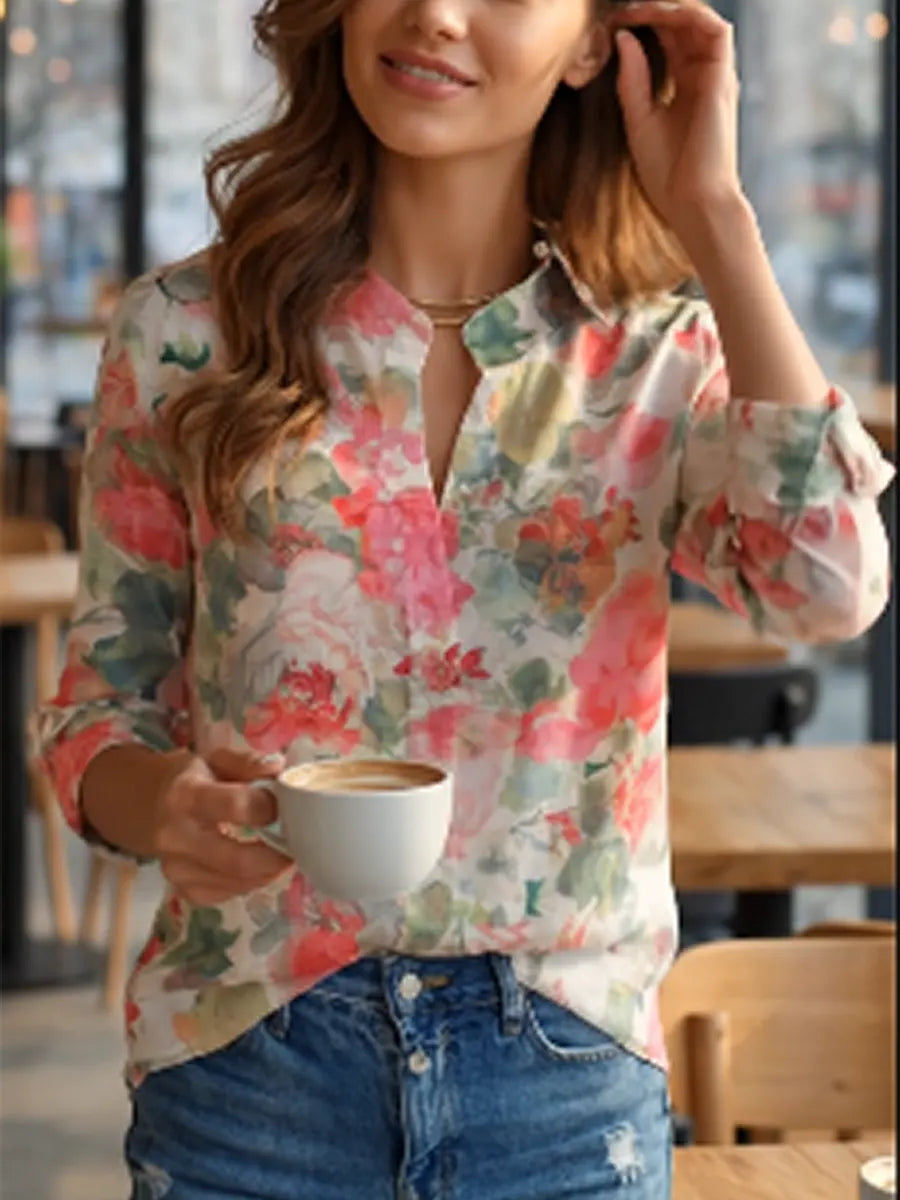 Soft Floral Print Shirt, Healing Shirt, Art Gift