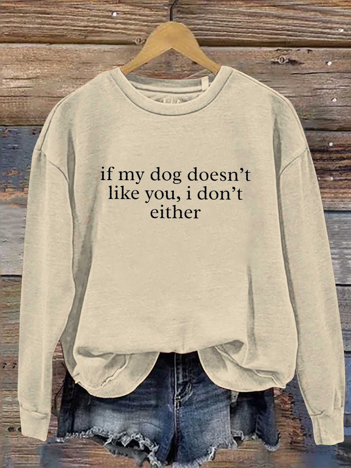 If My Dog Doesn't Like You, I Don't Either Print Casual Sweatshirt