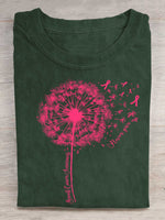 Dandelion Breast Cancer Awareness Print T-shirt