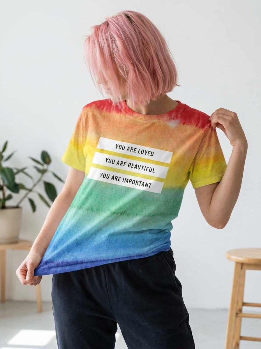 You Are Loved You Are Beautiful You Are Important Print T-shirt