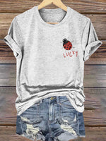 Lucky Ladybug Print T-shirt