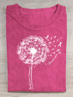 Dandelion Breast Cancer Awareness Print T-shirt