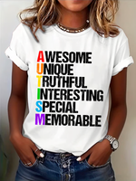 Autism Awareness Awesome Unique Truthful Interesting Special Memorable Print T-shirt