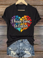 I Have Time To Listen V-neck Casual T-shirt
