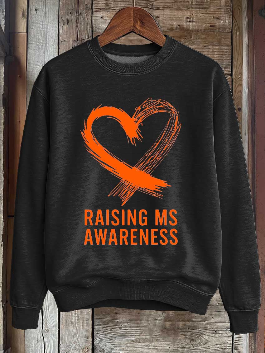 Raising Ms Awareness Print Casual Sweatshirt