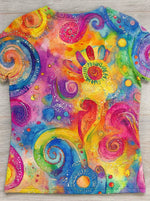 Colorful Floral Print T-shirt