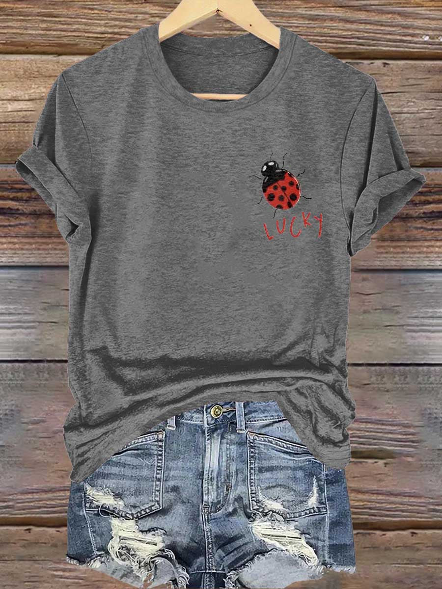 Lucky Ladybug Print T-shirt