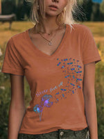 Never Give Up Suicide Prevention Awareness V-neck Casual T-shirt