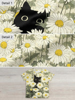 Floral Cat Print T-shirt