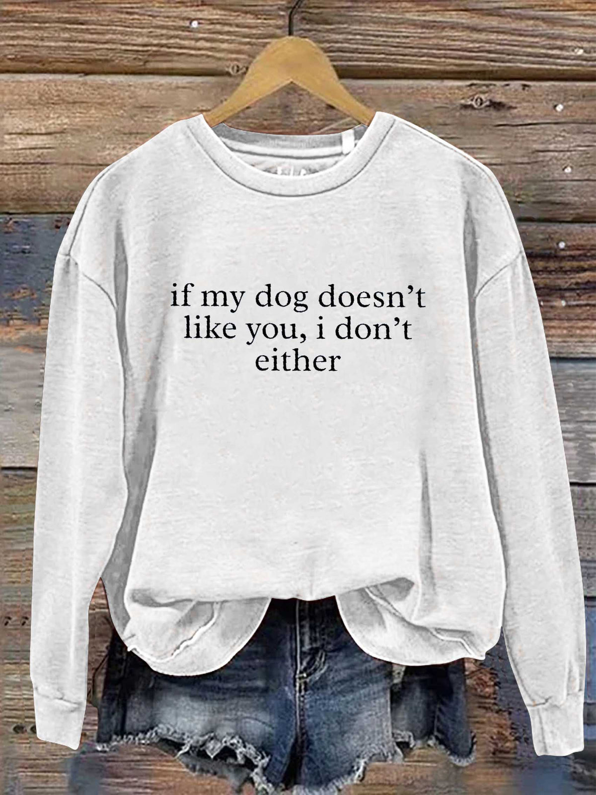 If My Dog Doesn't Like You, I Don't Either Print Casual Sweatshirt