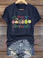 It's Okay To Be Different Autism Awareness Print T-shirt