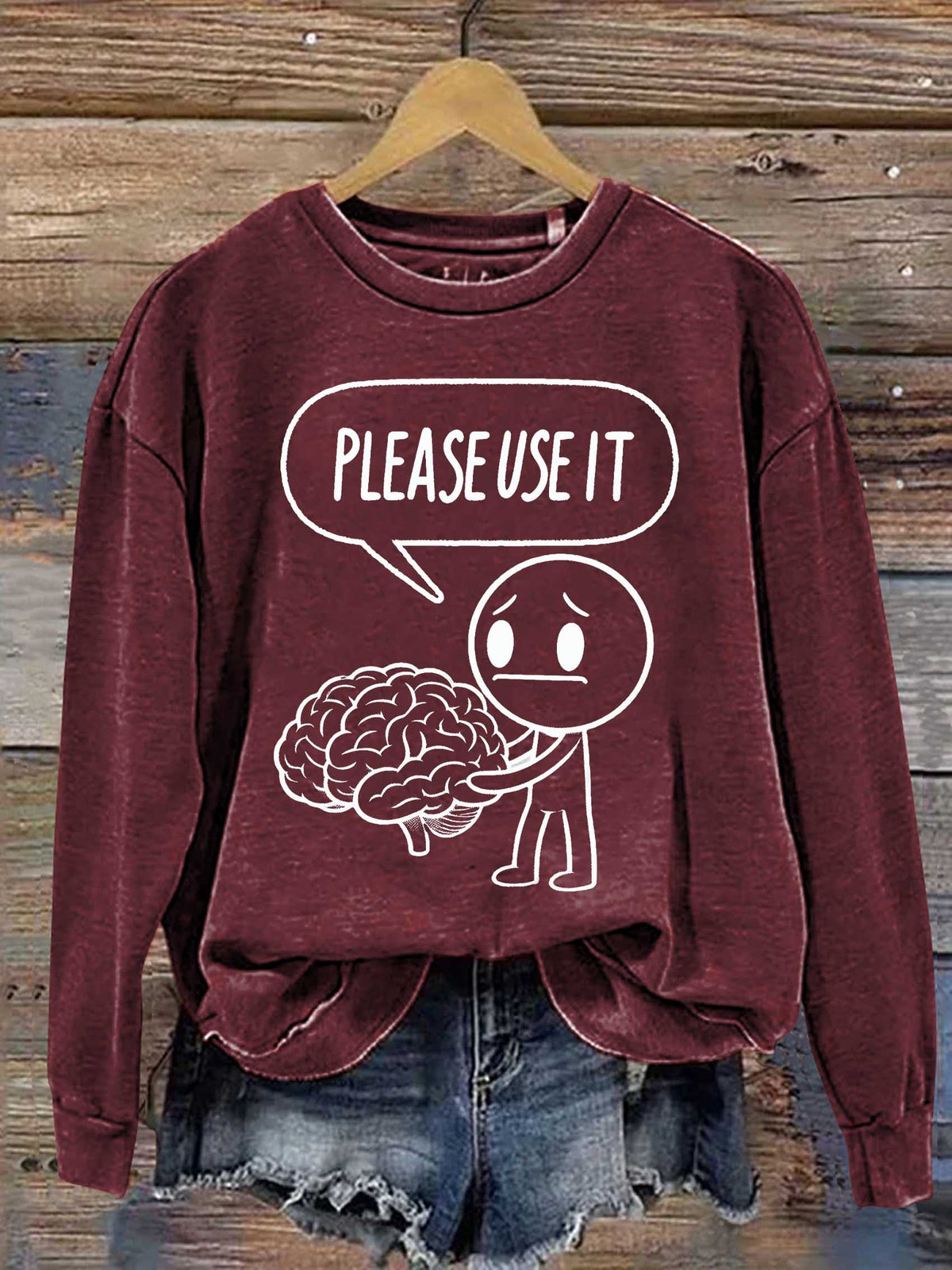 Please Use It Print Casual Sweatshirt