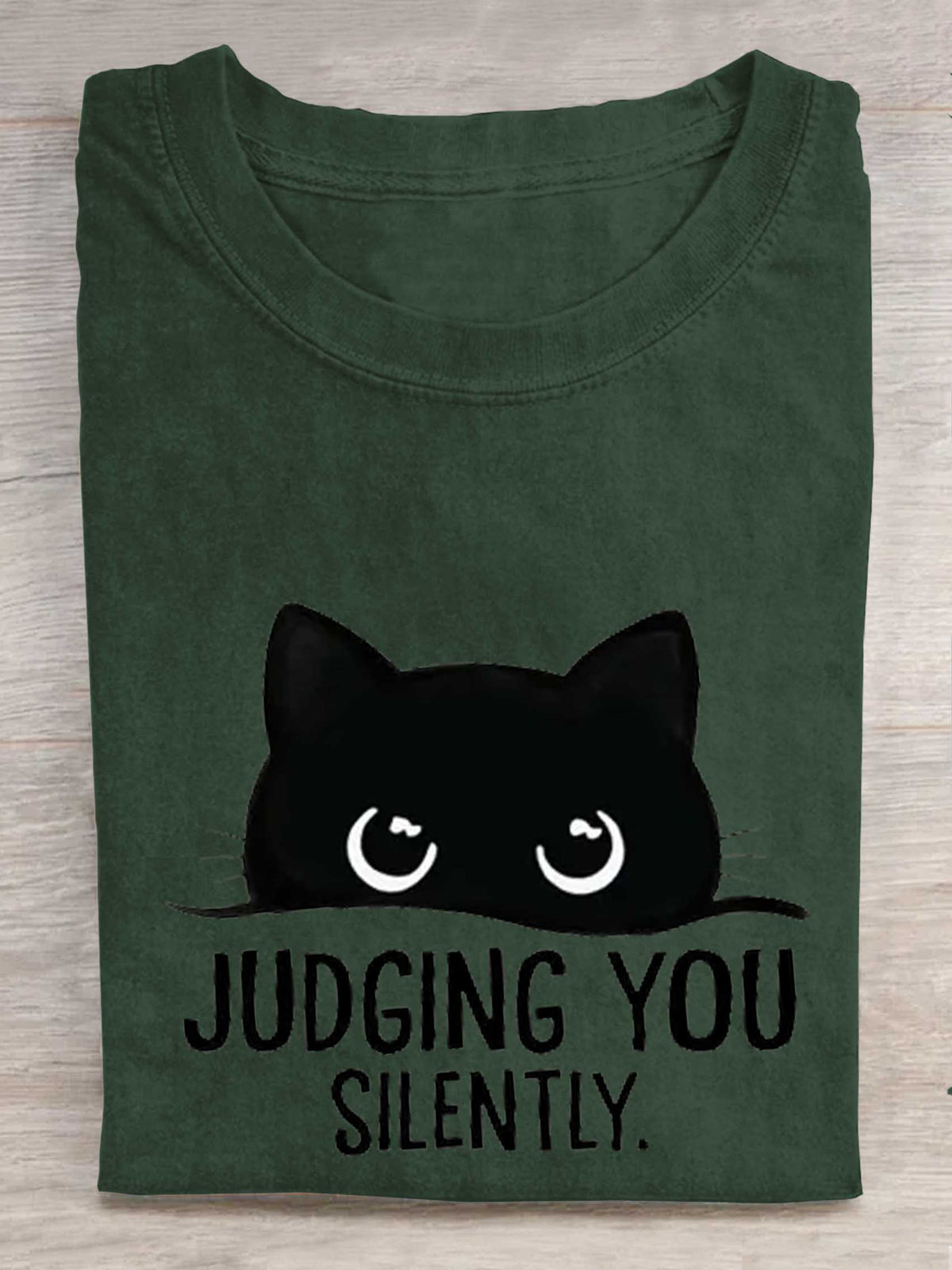 Judging You Silently Cat Art Print T-shirt