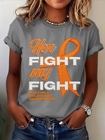 Her Fight My Fight Multiple Sclerosis Awareness Print T-shirt