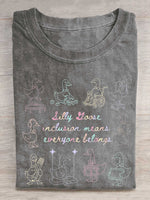 Silly Goose Inclusion Means Everyone Belongs Print T-shirt