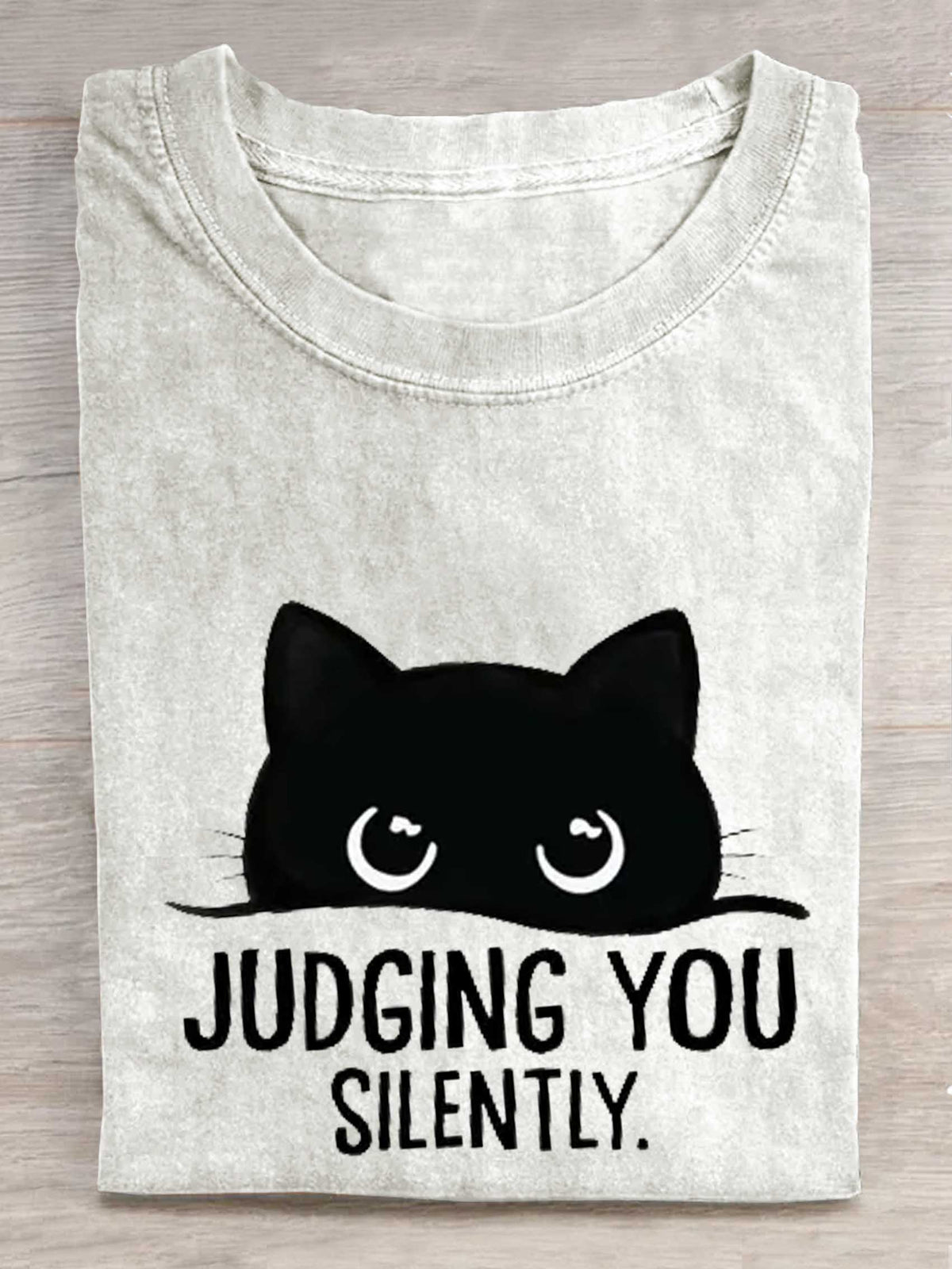 Judging You Silently Cat Art Print T-shirt