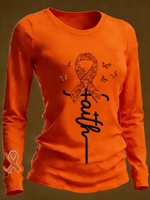 Women's Faith Multiple Sclerosis Awareness Casual Long-sleeved T-shirt
