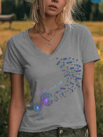 Never Give Up Suicide Prevention Awareness V-neck Casual T-shirt