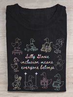Silly Goose Inclusion Means Everyone Belongs Print T-shirt