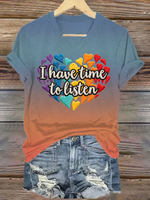 I Have Time To Listen V-neck Casual T-shirt