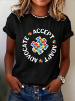 Accept, Adapt, Advocate Autism Awareness Print T-shirt