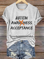 Autism Awareness Acceptance Print T- Shirt