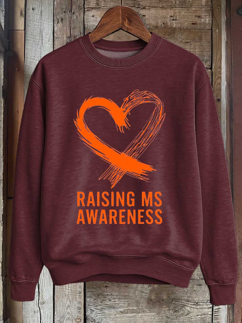 Raising Ms Awareness Print Casual Sweatshirt